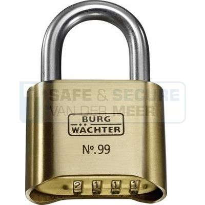 Burg Wächter cijferhangslot 99NI50SB, zeewaterbestendig met 4-cijferige code 